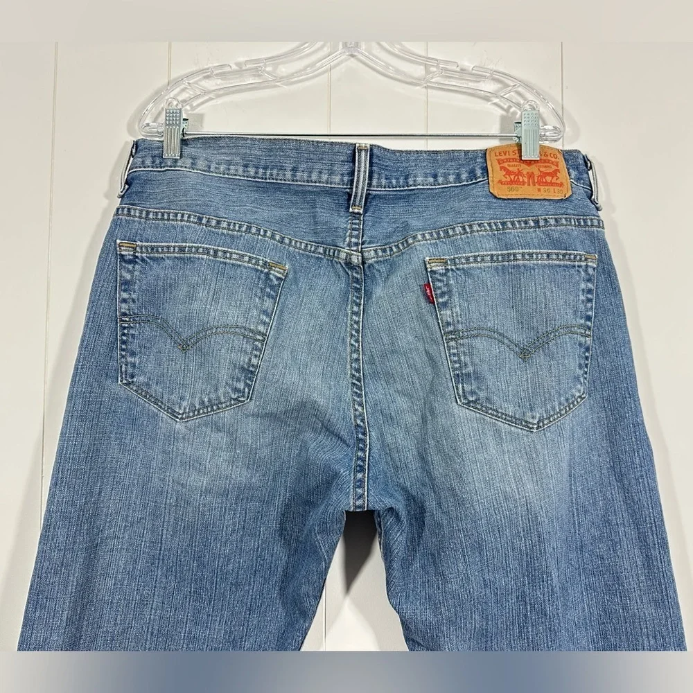 Levis Mens 569 Blue Denim Straight Leg Jeans Size 36x30